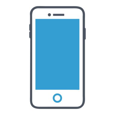 Smartphone düz simgesi arka planda. Cep telefonu gösterimi