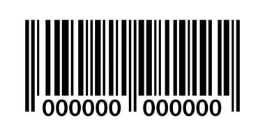 Barkod sembolü düz çizim. Kod çizgileri simgesi. Barkod etiketi. Müşteri QR kodu.