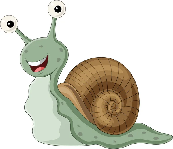 Vector Illustration Cartoon Snail Isolated White Background — Stock Vector