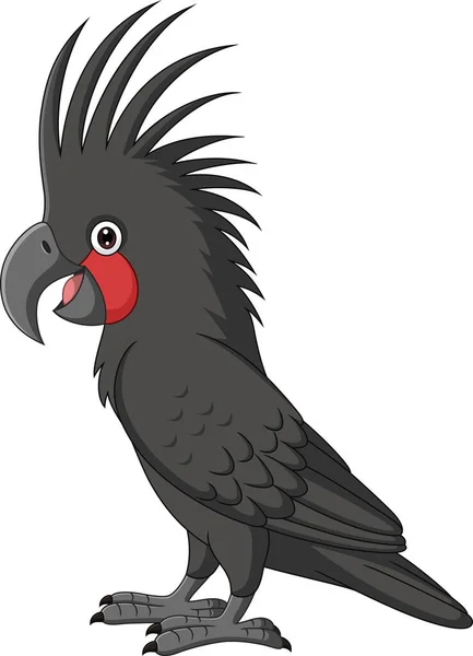 Vektor Illustration Von Cartoon Palm Kakadu Auf Weißem Hintergrund — Stockvektor
