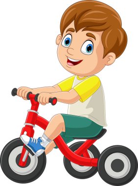 Bisiklet süren şirin çocuk çizgi filmi.