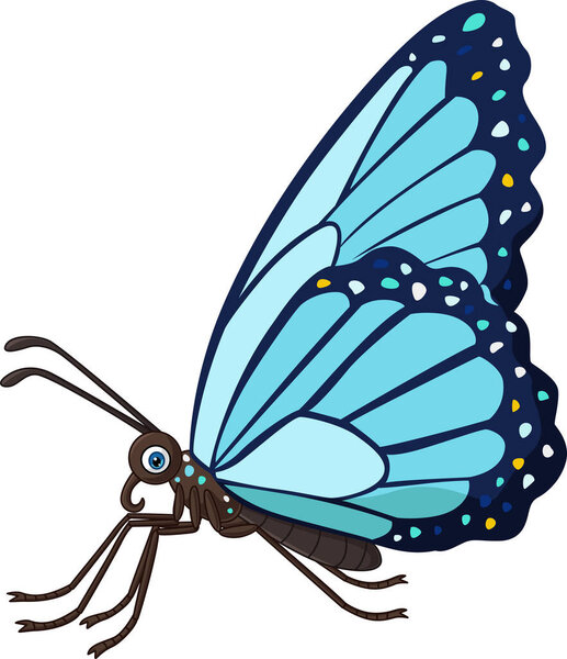Vector illustration of Cartoon butterfly on white background