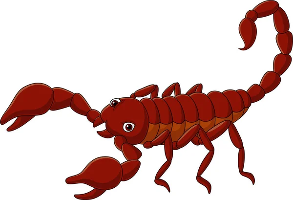 Illustration Vectorielle Scorpion Dessin Animé Sur Fond Blanc — Image vectorielle