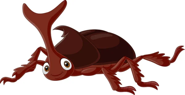 Ilustración Vectorial Del Escarabajo Ciervo Dibujos Animados Sobre Fondo Blanco — Archivo Imágenes Vectoriales