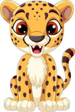 Küçük şirin leopar çizgi filminin vektör çizimi