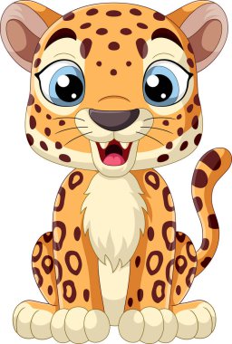 Küçük şirin leopar çizgi filminin vektör çizimi