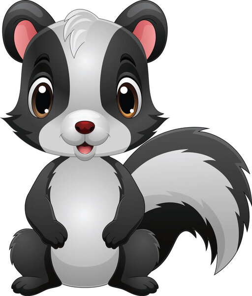 Мультфильм милый счастливый маленький скунс 