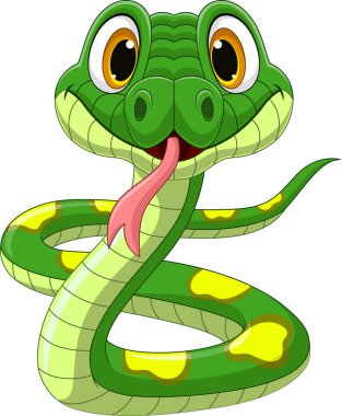 Komik yeşil yılan tasviri