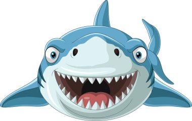 Çizgi filmdeki mutlu köpekbalığı açısı.
