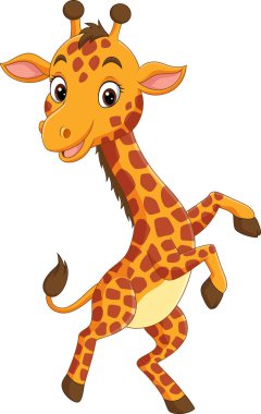 Çizgi film çizimi Mutlu zürafa dansı