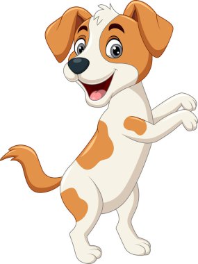 Çizgi film tasviri Mutlu köpek dansı 
