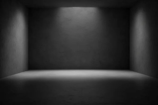 Темная Черная Сцена Пустой Комнаты Светом — стоковое фото