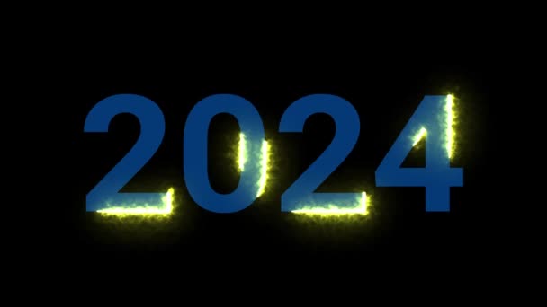 Rok 2024 Neonovém Stylu — Stock video