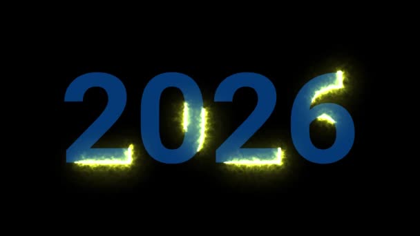 Year 2026 Neon Flickering Lights — Stock Video