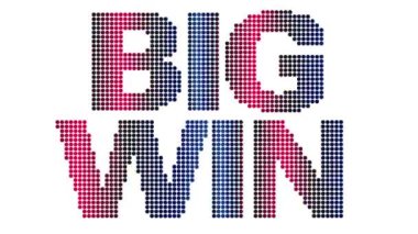 Animasyon Büyük Kazanç metin ve hareket efekti başlığı beyaz arkaplanlı noktalar. Proress Biçimi.