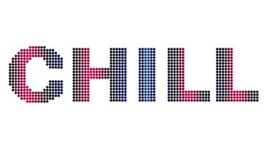 Animasyon Soğuk metin ve hareket efekti başlığı ve beyaz arkaplanda noktalar. Proress Biçimi.