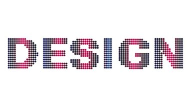 Animasyon Tasarım metin ve hareket efekti başlığı ve beyaz arkaplanda noktalar. Proress Biçimi.