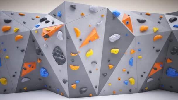 Animazione Loop Arrampicata Artificiale Parete Boulder Rock Attività Sportive Estreme — Video Stock