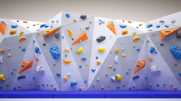 Schleifenanimation Von Künstlichen Kletter Oder Boulderwänden Rock Extreme Sportaktivität Für — Stockvideo