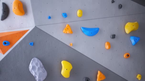 Loop Animation Artificial Climbing Bouldering Wall Rock Extreme Sport Activity — Stock Video