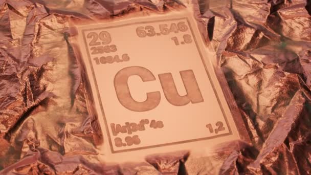 Periodic Table Sign Made Out Pure Copper Mendeleev Table Information — Stock Video