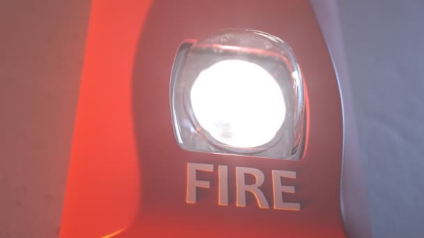 Allarme Antincendio Sonoro Stroboscopico Rosso Montato Una Parete Come Parte — Video Stock