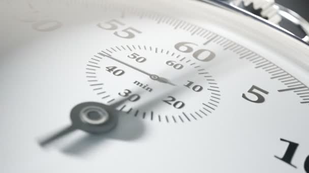 Vintage Stopwatch Tellen Seconden Minuten Een Timelapse Tijd Verstrijkt Snel — Stockvideo