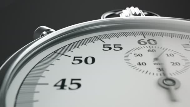 Vintage Chroom Elegante Stopwatch Tellen Seconden Minuten Nauwkeurige Nauwkeurige Tijdmeting — Stockvideo