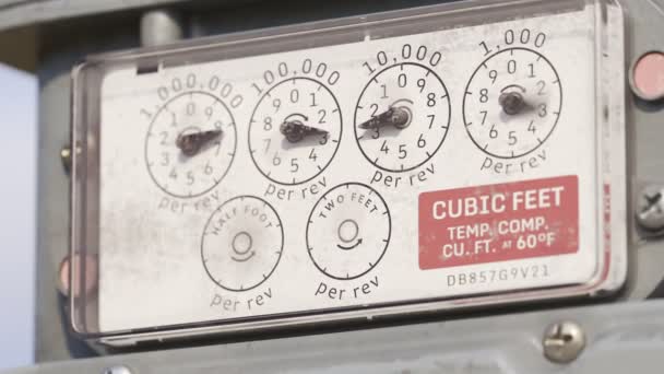 Газометр Показывает Расход Топлива Времени Измерительные Датчики Размытые Движением Движутся — стоковое видео