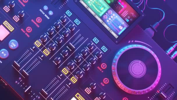 Modern Contemporary Set Mixer Endless Looping Animation Professional Electronic Club — Stock Video