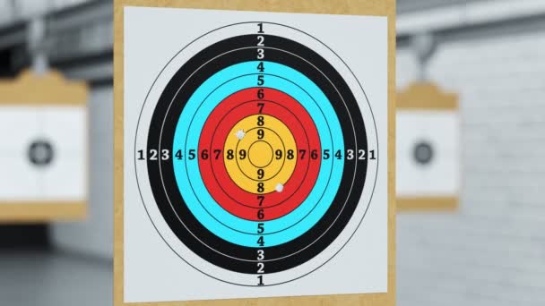 Skydebane Med Mål Gennemtrængning Kugler Træningspraksis Eller Konkurrence Som Kræver – Stock-video