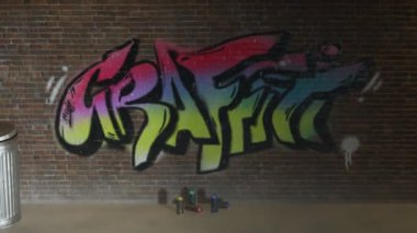 Polis arabası olay yerine geliyor. Mavi ve kırmızı ışıklar eski tuğla duvarı aydınlatıyor ve üzerinde yeni renkli grafiti etiketleri var. Kamera yavaş yavaş üst görüntüye doğru hareket eder ve sokak sanatını gözler önüne serer..
