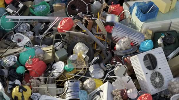 Loopable Animation Mit Der Müllhalde Deponierung Des Abfalls Schmutziger Plastik — Stockvideo