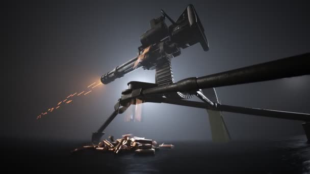 Görünmez Hedefe Mini Silah Ateşleniyor Ölümcül Metal Ateşli Silah Hızla — Stok video