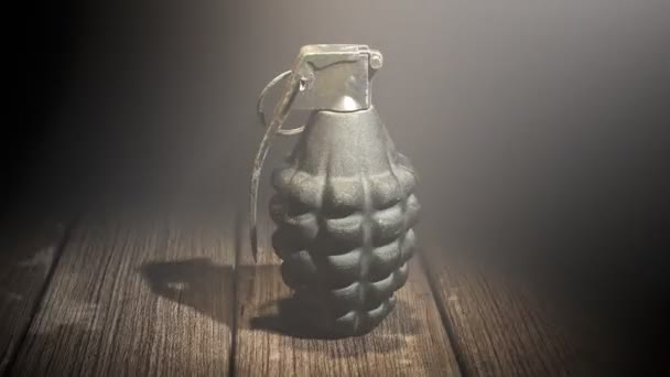 Loopable 360 View Pineapple Grenade Staying Wooden Table Night Scenery — Stock Video