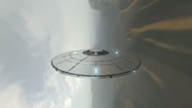 Dünya dışı uzay aracı (UFO), sisli havalarda aşırı hızda engin bir arazinin üzerinde uçuyor. Uzaylı bir uçan daireye kamera monte edilmiş. Dünya istilası yaklaşıyor. Geleceğe yönelik ulaşım.