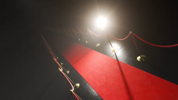 Цикл Анімації Червоним Килимом Освітлені Ліхтариками Фестиваль Або Церемонія Журналістами — стокове відео