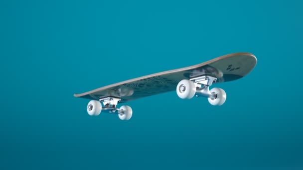 スケートボードアセンブリプロセス アニメーションは 順番に組み合わせたボードの要素を示しています 軸受け トラック スペーサはデッキに移動し 車輪車を作成する他の付属品をボルトします — ストック動画