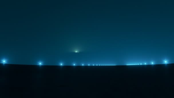 Güzel Sisli Bir Gecede Dünya Dışı Uzay Aracı Ufo Bir — Stok video