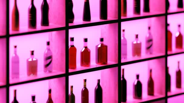 Infinita Animazione Della Collezione Liquori Lusso Pub Bar Club Ristorante — Video Stock