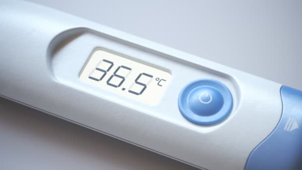 View Display Thermometer Temperature Grows Celsius Degrees Definitely Means Fever — Stock Video
