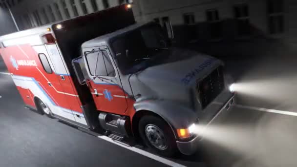 Camion Ambulancier Blanc Traversant Une Ville Hâte Affaire Urgente Des — Video