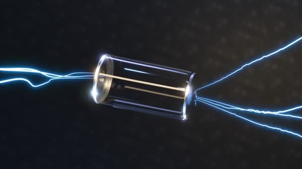 Uma Bateria Recarregável Vazia Feita Metal Vidro Está Acumulando Energia — Vídeo de Stock
