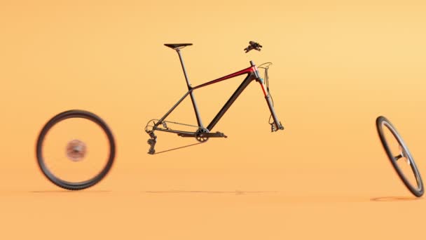 Animation Boucle Processus Assemblage Vélos Les Pièces Métalliques Comme Les — Video