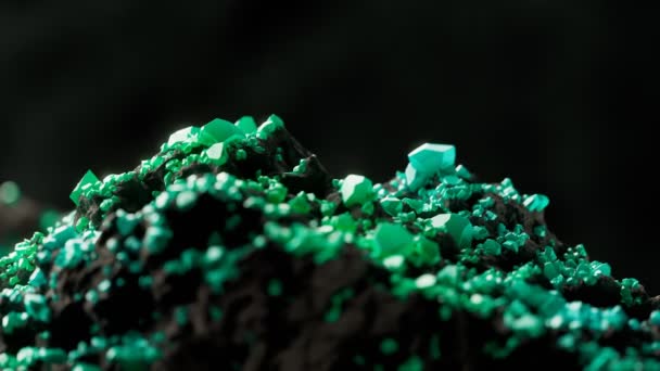Gemas Mineral Uranio Verde Una Mina Fuente Energía Altamente Concentrada — Vídeos de Stock