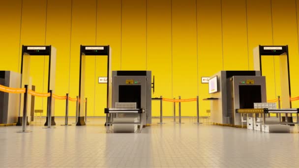 Nekonečná Animace Oblasti Bezpečnostní Kontroly Letišti Zabránění Pašování Nebezpečných Nelegálních — Stock video
