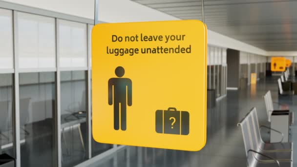 Lassen Sie Ihr Gepäck Nicht Allein Terminal Kann Für Andere — Stockvideo