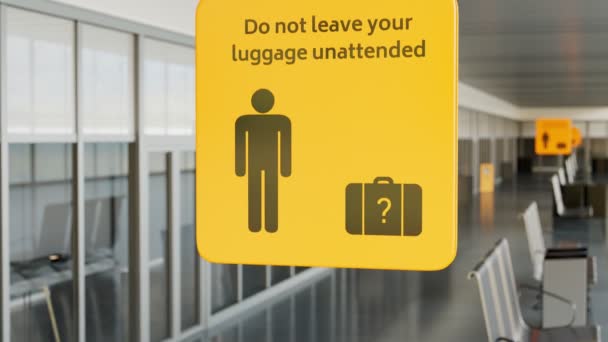 Lassen Sie Ihr Gepäck Nicht Allein Terminal Kann Für Andere — Stockvideo