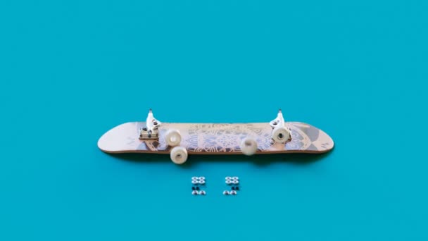 Processus Livraison Skateboard Les Composants Véhicule Sont Assemblés Emballés Dans — Video