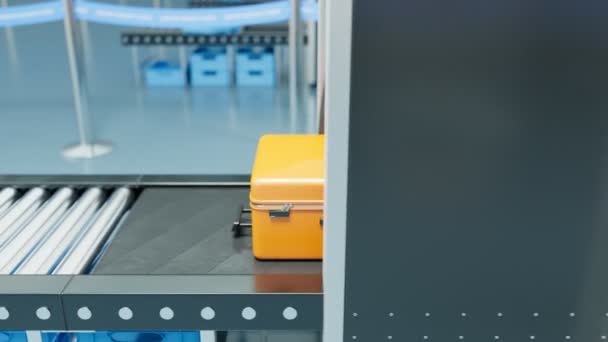 Beveiliging Van Luchthavens Bagage Scannen Detectie Van Gevaarlijke Voorwerpen Scanners — Stockvideo